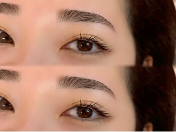 Aminyパリジェンヌ/バインドロック/フラットラッシュ/LED/マツエク/まつげパーマ/眉毛の写真/骨格やパーツにあわせたパーソナルデザインの美眉に！黄金比のアイブロウスタイリングで垢抜ける◎[新宿]