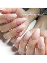 クランベリーネイル 代官山 恵比寿(cranberry nail)/ホワイトグラデーションスカルプ