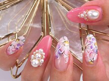 トータルビューティーアンドアズフローラ(Total Beauty & a`s Flora)/レトロ手描きフラワーネイル