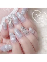 ユファ(YUFFA)/アイスブルー×雲ネイル