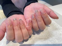 ネイルサロン イントゥ(into_)/ガラスフレンチ　シェル　ピンク