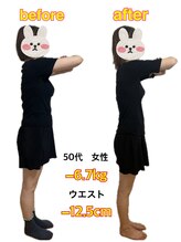 ダイエット×オーダーメイド整体/体重7キロ・ウエスト12センチ減