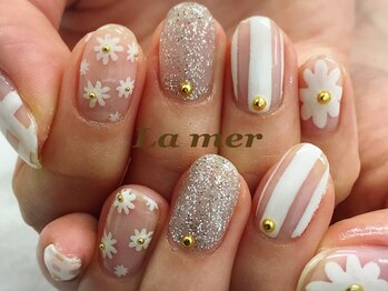 ラメール(La mer)/涼しげ★クリアネイル★