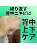 《繰り返す背中ニキビをケア！》ハーブピーリング(背中上下）¥11000 生酵素付