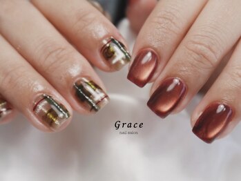 グレース(Grace)/チェック×ボルドー