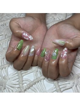 春ネイル　お花ネイル