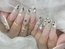 【Aina】ガラスフレンチネイル