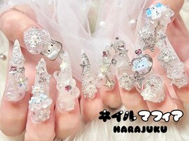 長さだし/クリアネイル/冬ネイル