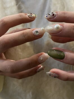 ネイルカラー つくば(NAIL KOLOR)/ニュアンスキラキラネイル