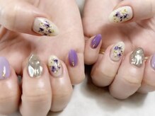 ウカ ひばりが丘(UKA)/パープル×フラワーネイル