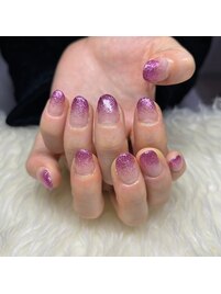 ラメグラ☆ピンクネイル