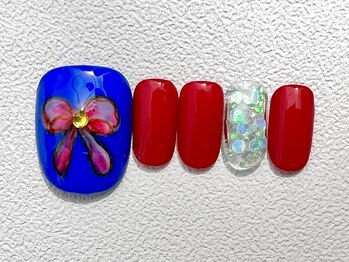 カラ ネイル 中津店(calla nail)/ゆるゆるリボン