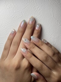 ぷっくりリボンネイル