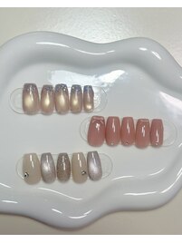 ミディアム/マグネット/春ネイル