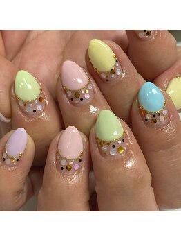 ネイルキュート アンド クールラッシュ 亀有店(nailcute & CoolLash)/パステルフレンチ