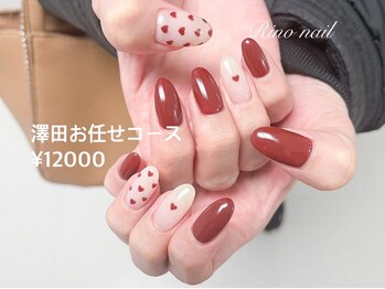 リノ ネイル(Rino nail)/手描きハートネイル