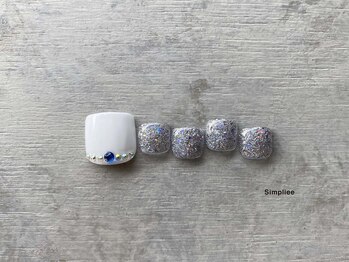 シンプリー ネイルアンドアイラッシュ 祖師谷大蔵店(Simpliee Nail&Eyelash)/フットネイル 人気グレーカラー