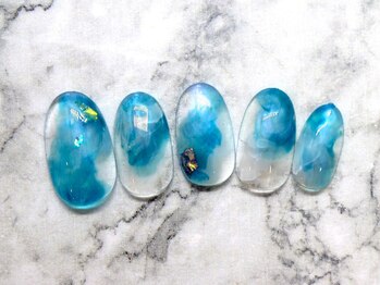 ブルー×白インク