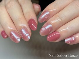 水滴ネイル/ピンクネイル