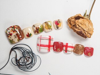 ボボカ(BOVOKA)/秋のフットネイルアート