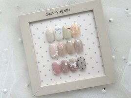 【ワンカラー＋2本アート¥5500】
