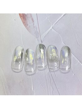 ネイルアンドまつげ リュフェール 五反田(Nail Lufaire)/ニュアンスミラー塗りかけ