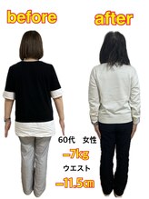ダイエット×オーダーメイド整体/体重7キロ・ウエスト12センチ減