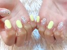 イエロー×小花ネイル【定額】