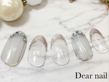 ディア ネイル(Dear nail)/シルバーストライプフレンチ