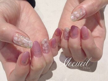 アクイユ 銀座店(ACCUEIL)/ふんわり桜ネイル