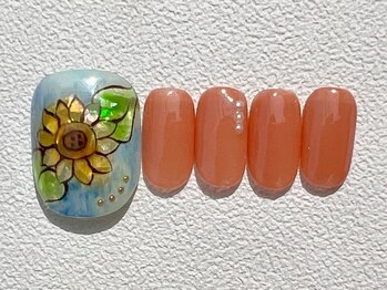 カラ ネイル 中津店(calla nail)/きらきら向日葵