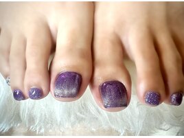 ミラーネイル パープル シンプル