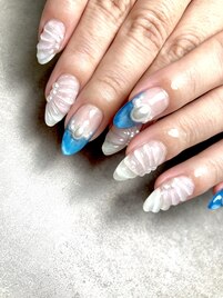 夏デザインニュアンスネイル