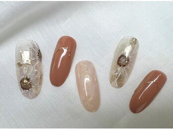 スピードネイル アンド アイ 宮交シティ店/#100 【フラワー×ニュアンス】