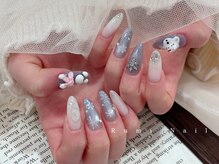 ワンホンネイル 新宿(Rumi Nail)/雪ネイル/キャラクター/ラメ/冬