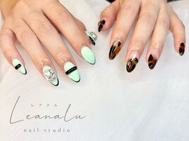 レオパード　ミントグリーン