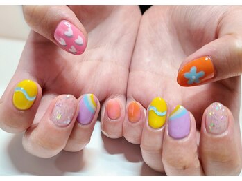 ネイルアンドまつげエクステ専門サロン スリー(THREE)/カラフルポップ