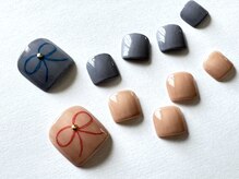 ネイルサロン クイール 小山店(NAIL SALON QUILL)/ワンカラー×リボンアート
