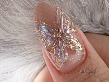 ダークハニー 原宿店(Dark Honey)/ワンホンアート　蝶々ネイル