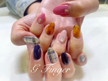 べっ甲&チェックネイル♪
