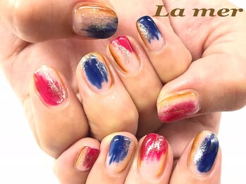 ラメール(La mer)/塗りかけ★ショートネイル★
