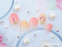 ファストネイル 立川店(FAST NAIL)/春色グラデフラワーネイル￥6600