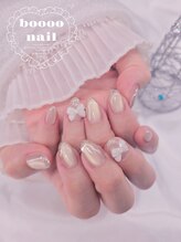 ブーネイル(boooo nail)/人気新作◇ホワイトリボンネイル