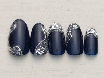 ネイルミックス 札幌駅前店(Nail Mix)/ガラスフレンチ×ミラー　5990円