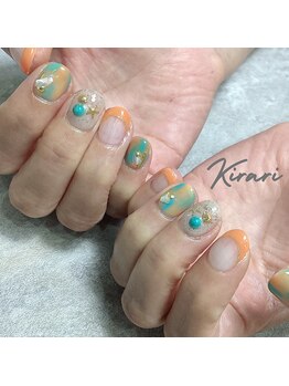 キラリ(Kirari)/夏フレンチネイル