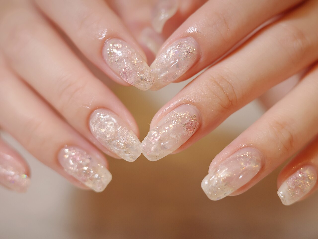 オレンジベージュマグネットネイル 07 クリアハート ハロウィン 韓国