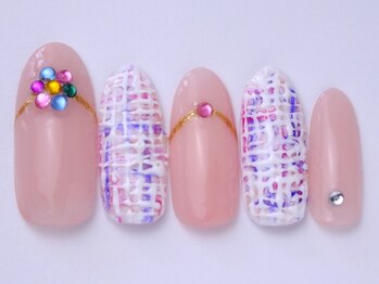 ネイリックス 栄ガスビル(NAILX)/カラフルストーン☆ツイード柄