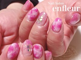 タイダイ柄&キラキラ☆ネイル