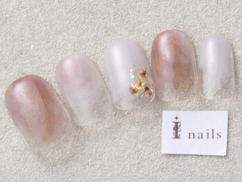 アイネイルズ 三宮店(I nails)/塗りかけ押し花¥7000