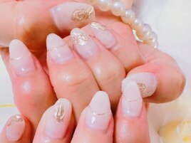 ミラーネイルシンプルアート10本